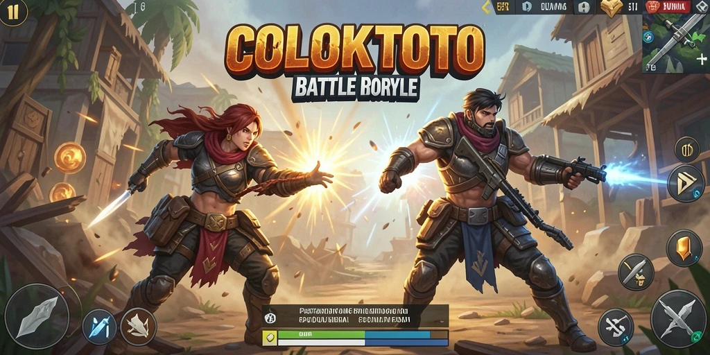 Tampilan gameplay seru di COLOKTOTO dengan pertempuran antar pemain.