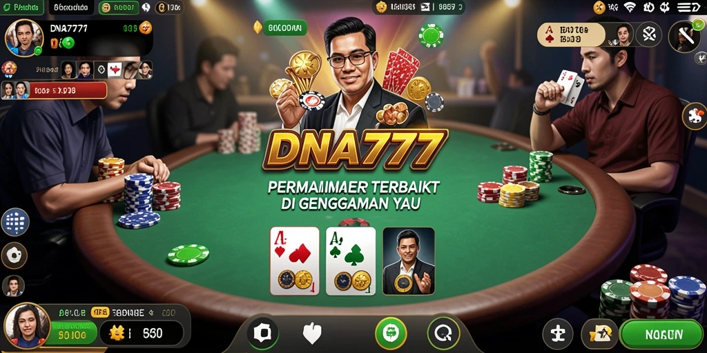 Tampilan gameplay Poker yang seru dan interaktif di DNA777.