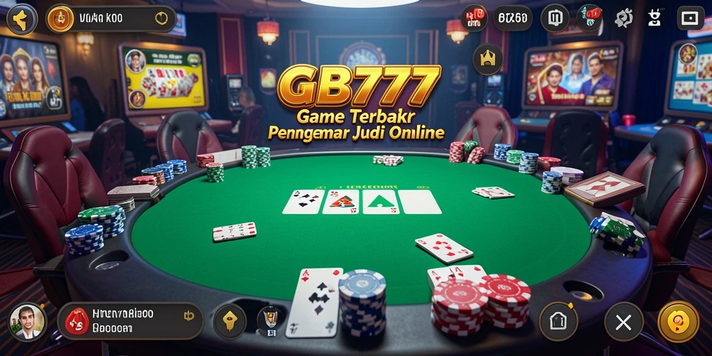 Tampilan permainan poker yang mendebarkan dan interaktif.