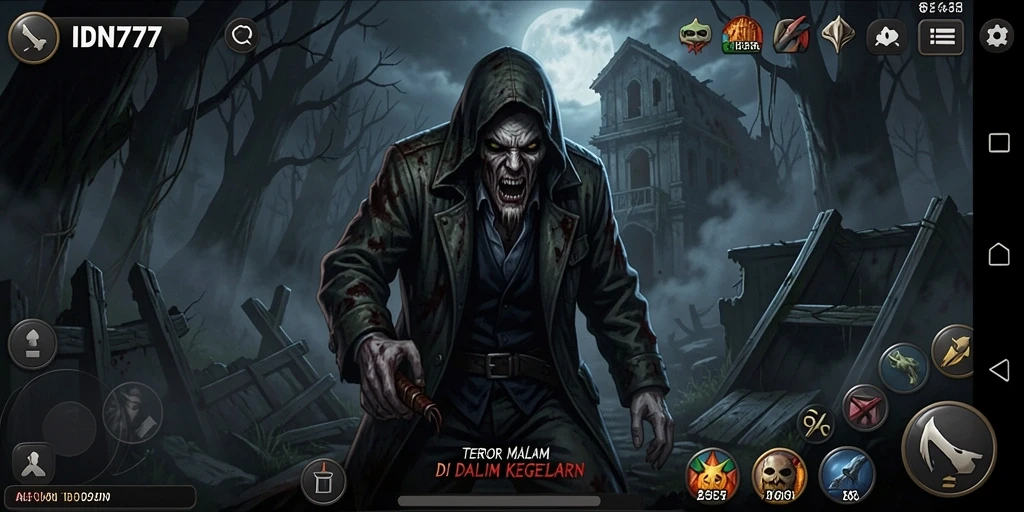 Gameplay menegangkan dalam IDN777 dengan suasana Horror yang mencekam.