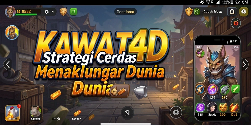 Screenshot gameplay KAWAT4D menampilkan pertempuran strategi yang intens.