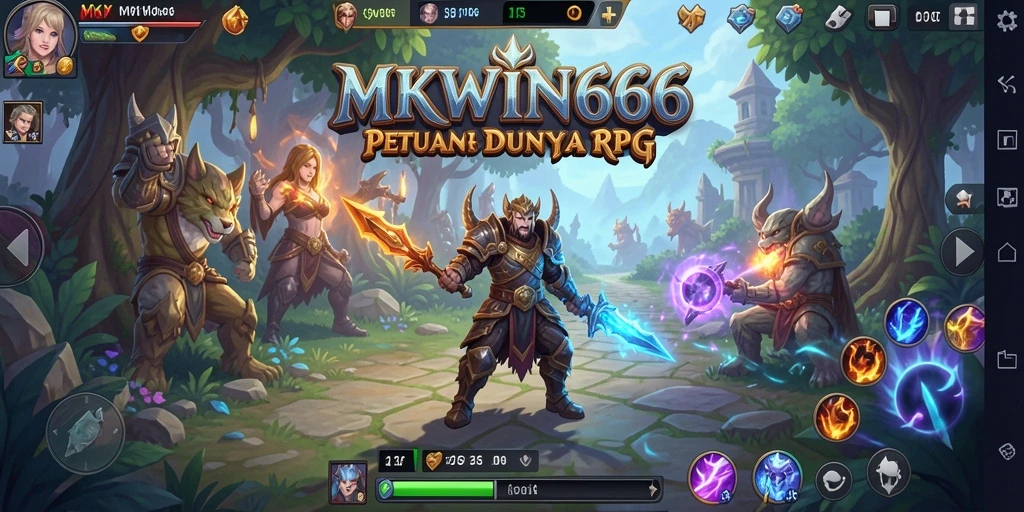 Screenshot memperlihatkan pertarungan seru dalam game RPG MKWIN666.